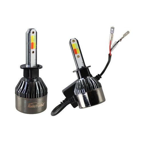 FOCO LED H1 2 CARAS 4 COLORES ÁMBAR-AZUL-BLANCO-ROJO JUEGO DE 2 PIEZAS