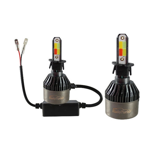 FOCO LED H3 2 CARAS 4 COLORES ÁMBAR-AZUL-BLANCO-ROJO JUEGO DE 2 PIEZAS