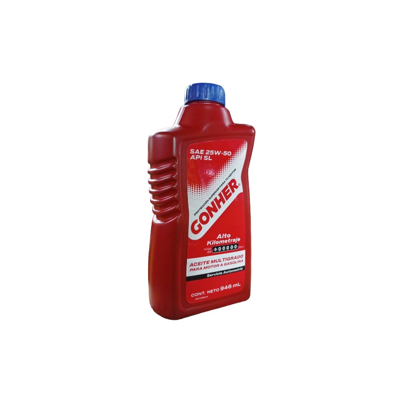 Aceite alto kilometraje SAE 25W-50 mineral 1 litro    