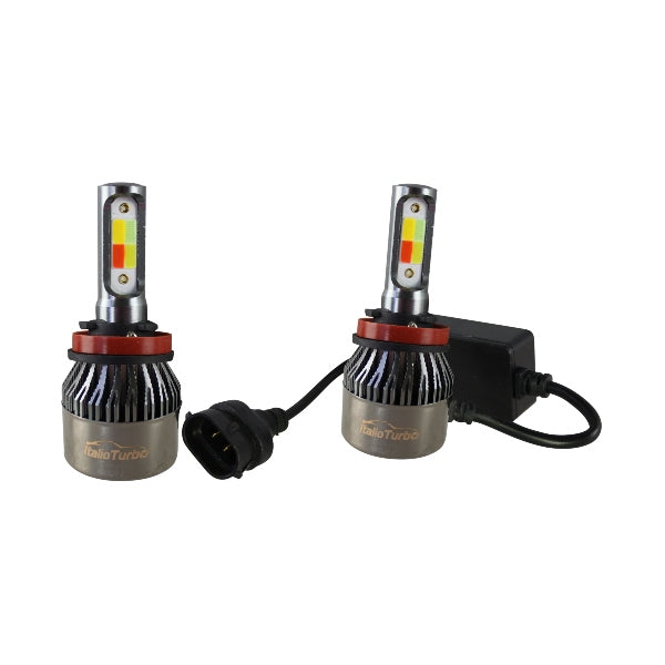 FOCO LED H11 2 CARAS 4 COLORES ÁMBAR-AZUL-BLANCO-ROJO JUEGO DE 2 PIEZAS    