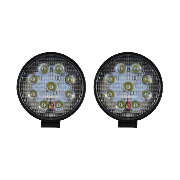 FARO UNIVERSAL REDONDO GRANDE ESTROBO 9 LEDS JUEGO DE 2 PIEZAS    