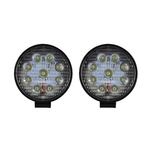 FARO UNIVERSAL REDONDO GRANDE ESTROBO 9 LEDS JUEGO DE 2 PIEZAS    
