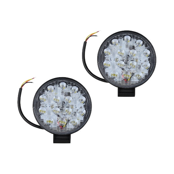 FARO UNIVERSAL REDONDO GRANDE ESTROBO 14 LEDS JUEGO DE 2 PIEZAS    